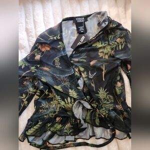 Floral Sheer Black Top